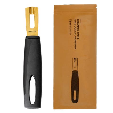 Gold Channel Knife, Black Handle