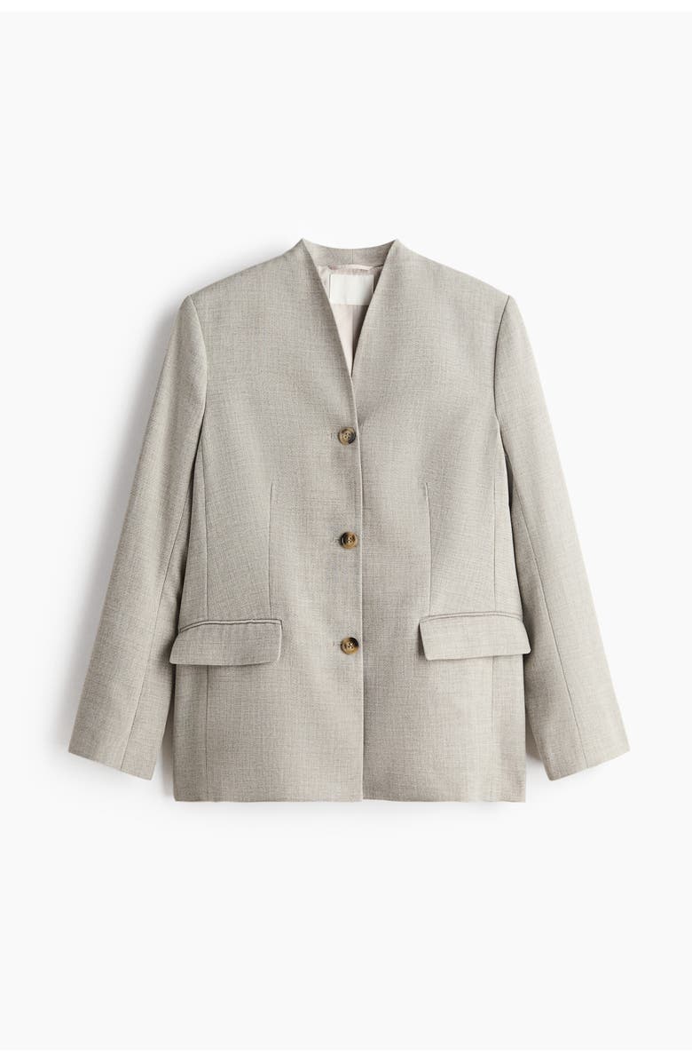 H&M Lapelless Blazer, Main, color, Beige