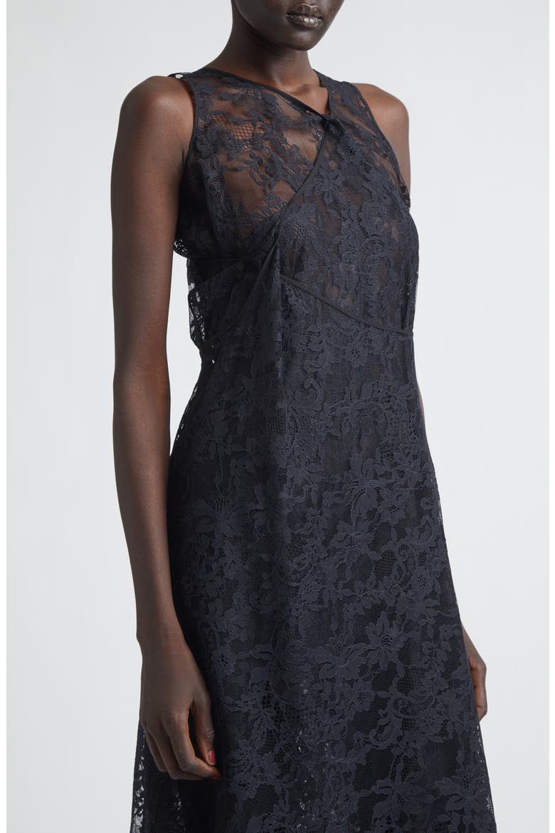 Nylon Raschel Lace Dress, Alternate, color, BLACK