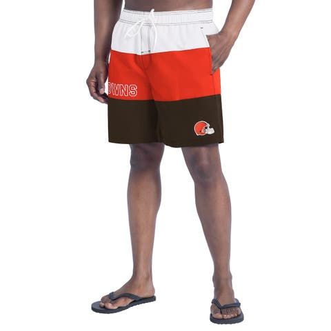 Men's G-III Sports by Carl Banks  Brown/Orange Cleveland Browns Sunrise Volley Swim Shorts