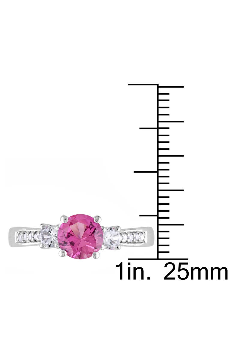 Julianna B. Created Sapphire & Diamond 3-Stone Ring, Alternate, color, Lab-Created Sapphire