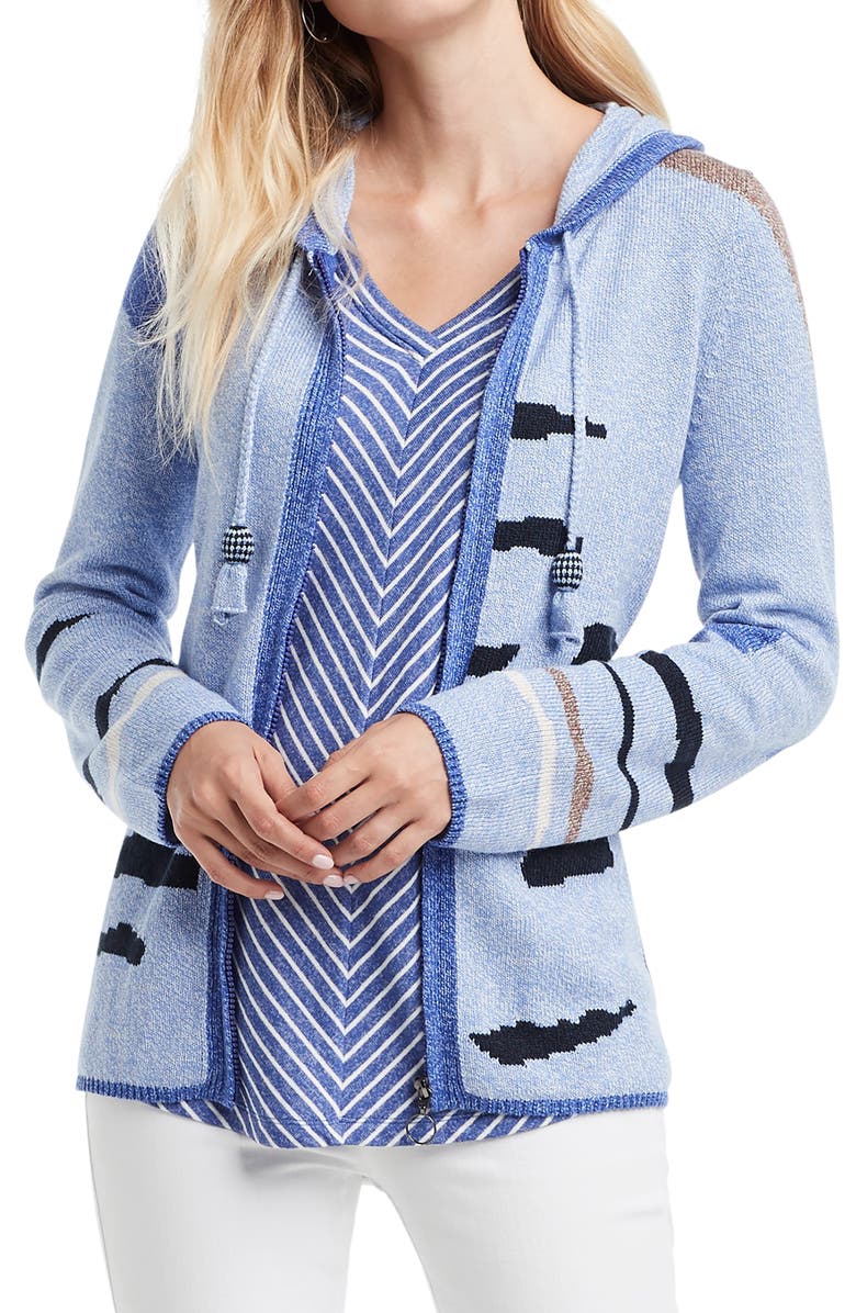 NIC+ZOE Easy Pieces Hooded Full Zip Sweater, Main, color,