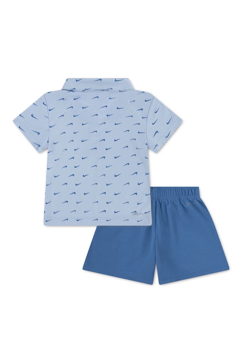 Swoosh Print Dri-FIT Polo & Shorts Set, Alternate, color, STAR BLUE