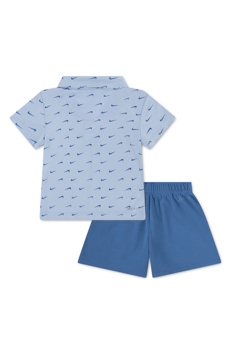 Nike Swoosh Print Dri-FIT Polo & Shorts Set, Alternate, color, Star Blue