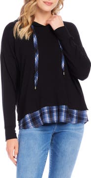 Karen Kane Contrast Hem Hoodie