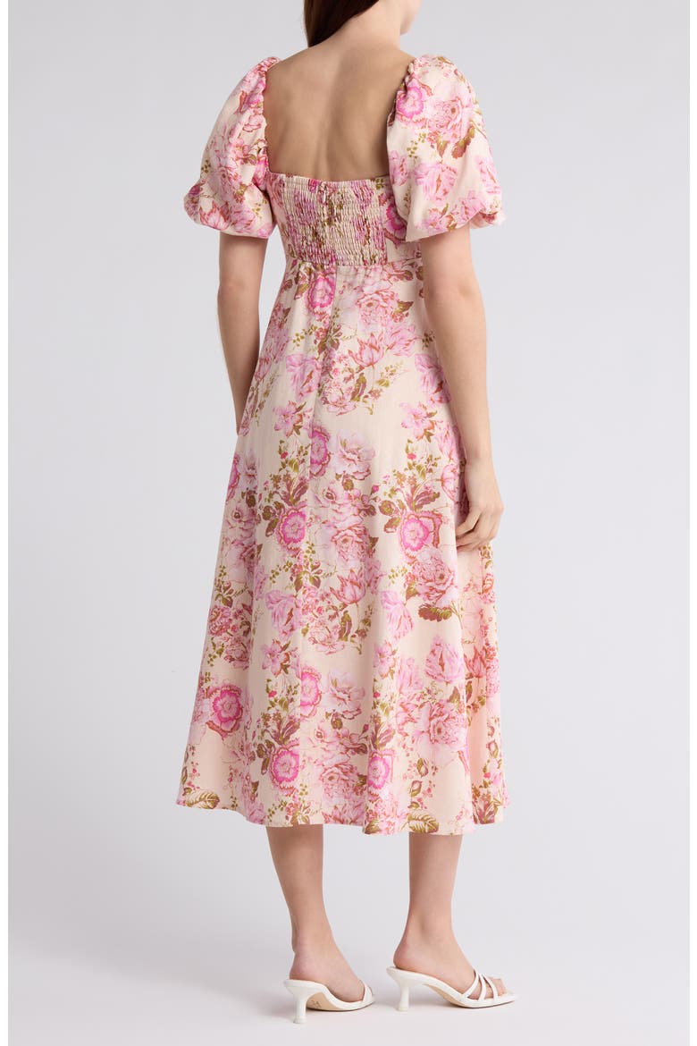 Twist Bodice Midi Dress, Alternate, color, ROCOCO FLORAL