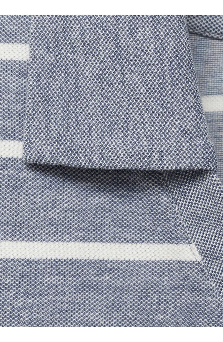 MANGO Stripe Crop Polo, Alternate, color, Blue