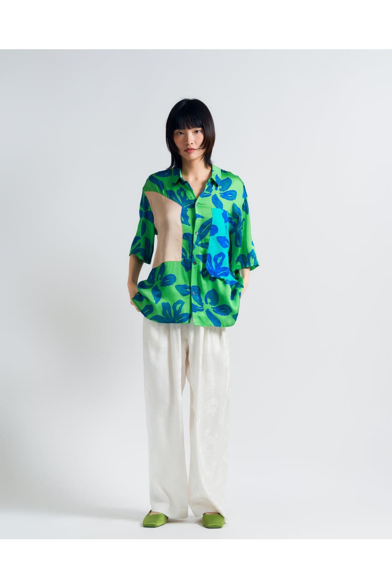 "Beach Blossom" Wide-Leg Pants, Alternate, color, White