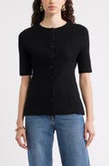 Nordstrom Crewneck Elbow Sleeve Cardigan
