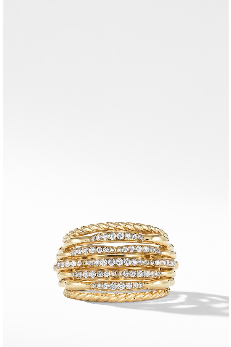 Tides Dome Ring with Diamonds, Alternate, color, GOLD/ DIAMOND