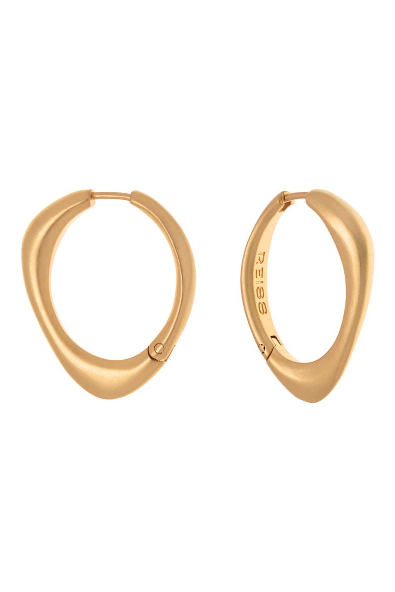 Sofia Smooth Curve Hoop Earrings, Alternate, color, GOLD TONE