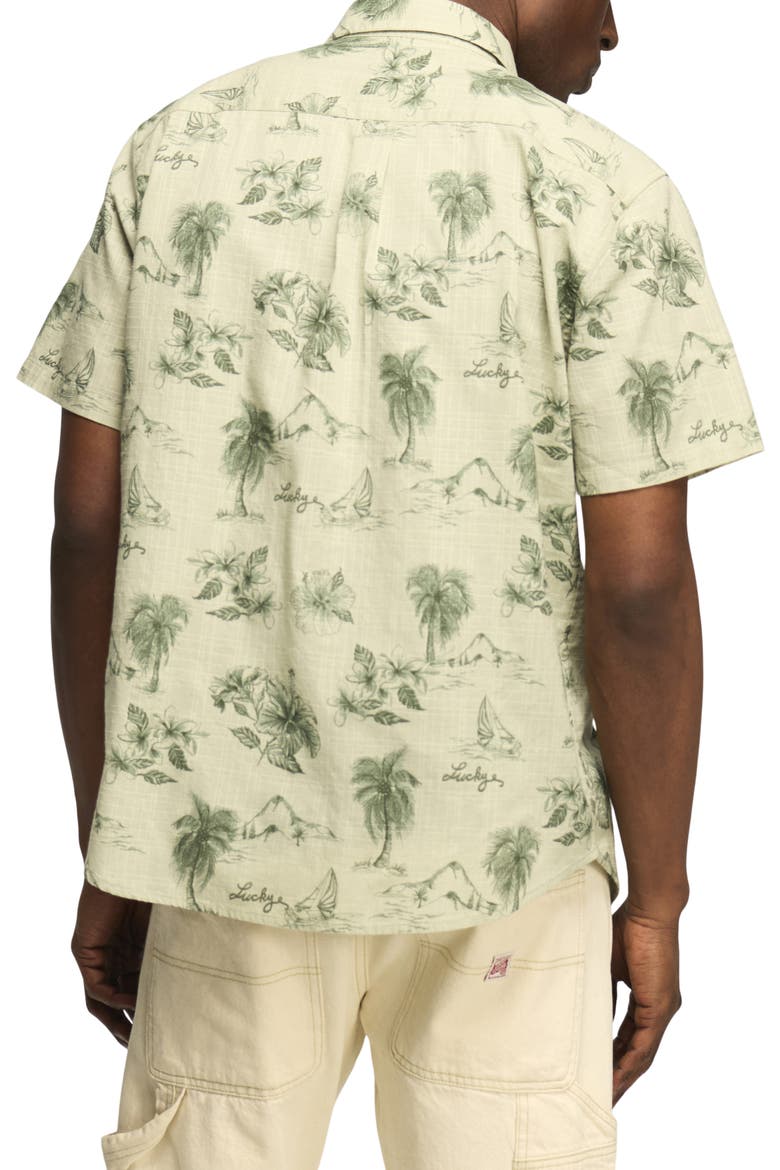 San Gabriel Floral Short Sleeve Shirt, Alternate, color, GREEN PRINT