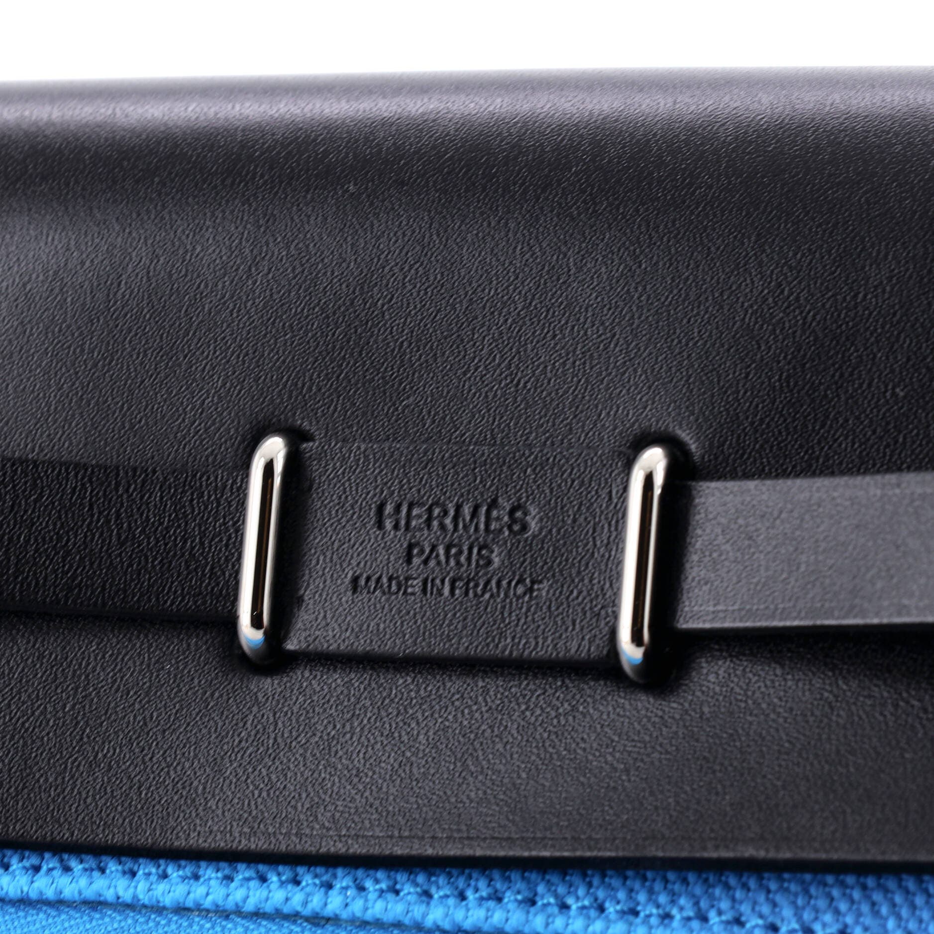 Pre-Owned Hermes Herbag Zip Toile and Leather 20, Alternate, color, Bleu Riviera