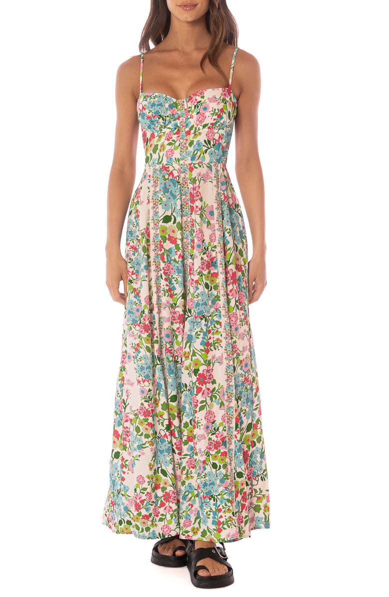 Maaji Love in Bloom Floral Cover-Up Dress, Main, color, Open White