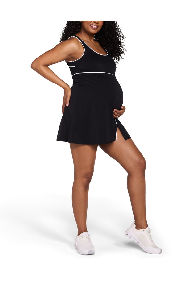 MOTHERHOOD MATERNITY Sleeveless Active Dress with Shorts, Alternate, color, Black & White