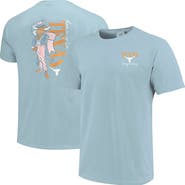 IMAGE ONE Women's Light Blue Texas Longhorns Americana Mascot Comfort Colors T-Shirt