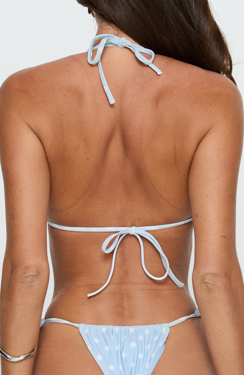 Princess Polly Jenner Triangle Bikini Top, Alternate, color, Blue / Polka Dot