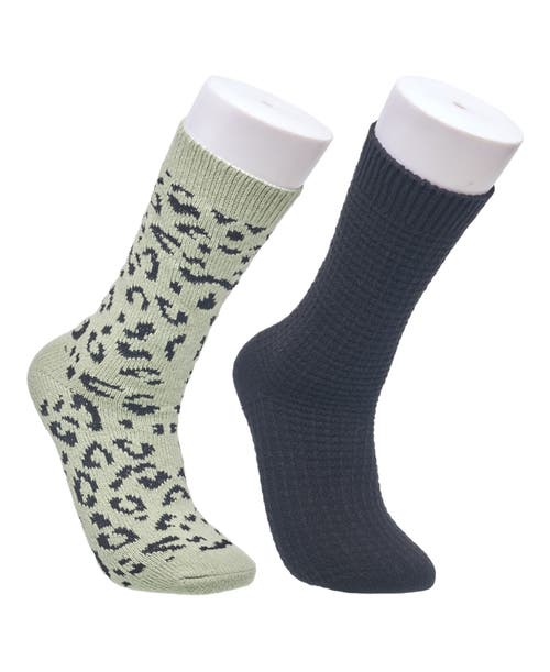 Ed Hardy Womens Leopard Slouchy Sock 2-pack In Multi