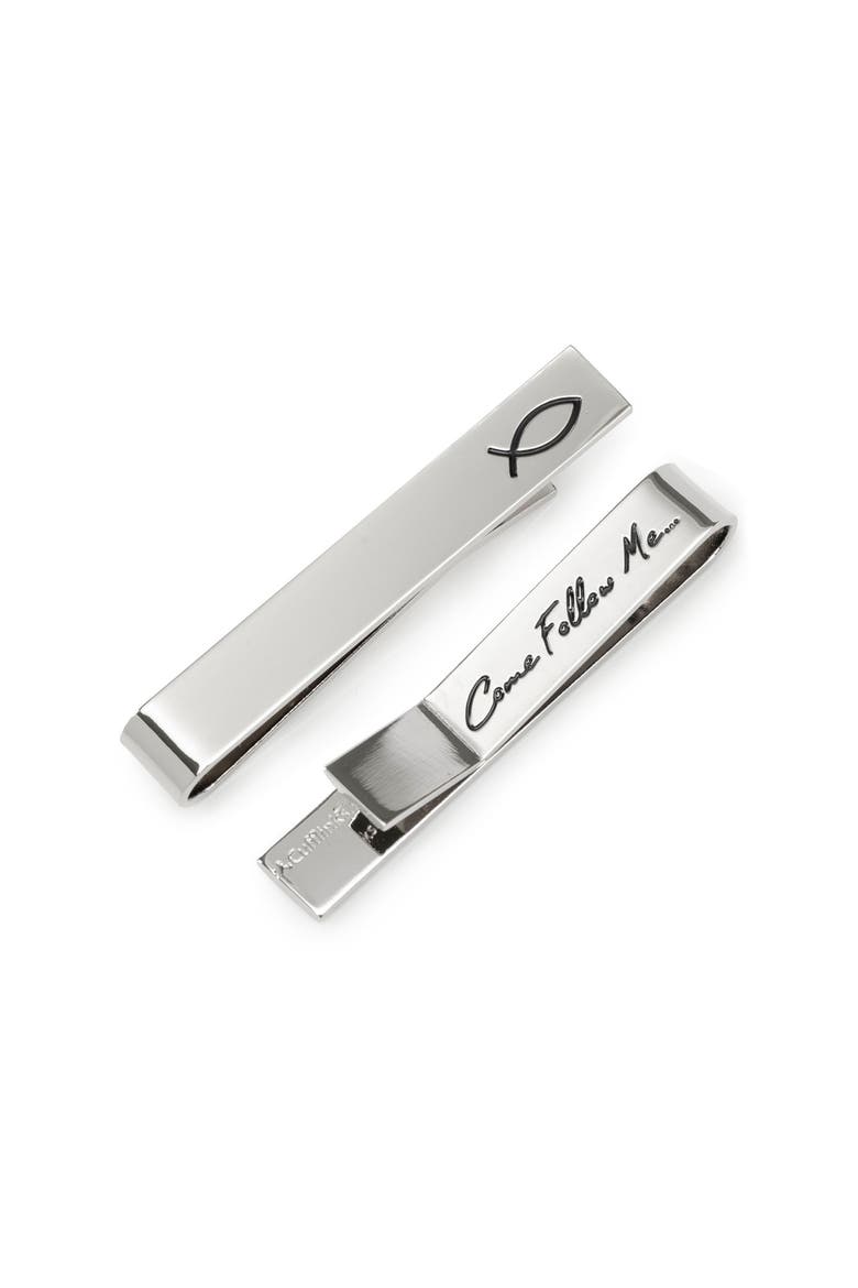 Come Follow Me Tie Bar, Alternate, color, SILVER