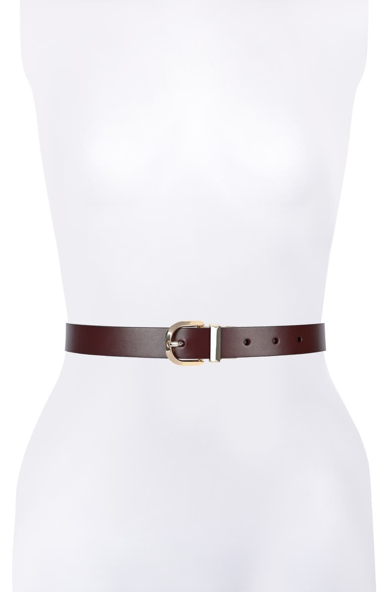 Kate Spade New York reversible leather belt, Main, color, Black/Nickel