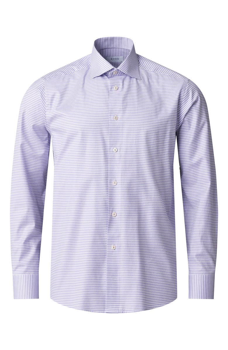 Eton Contemporary Fit Check Dress Shirt, Alternate, color, Medium Purple