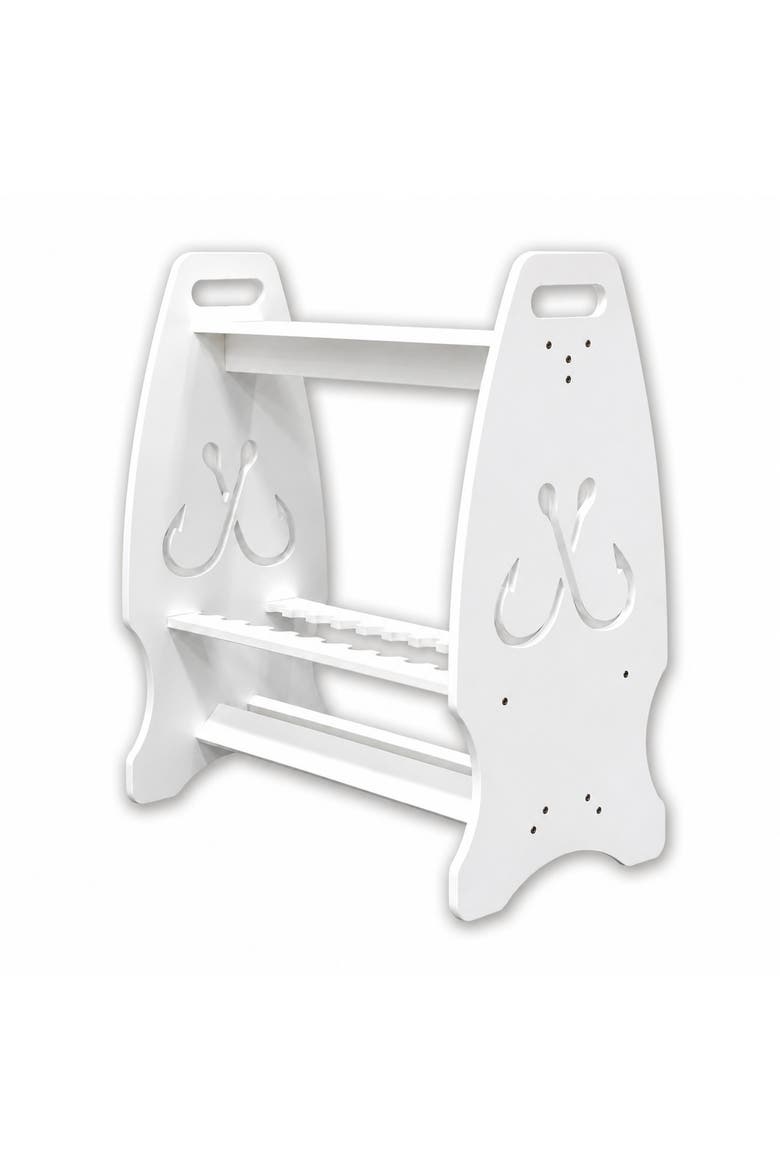 Marlin Fishing Rod Storage Stand - Holds up to 24 Rods, Main, color, White