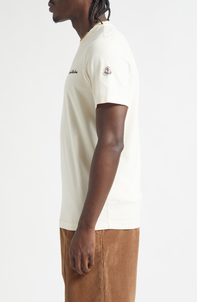 Moncler Archive Embroidered Logo Patch T-Shirt, Alternate, color, White