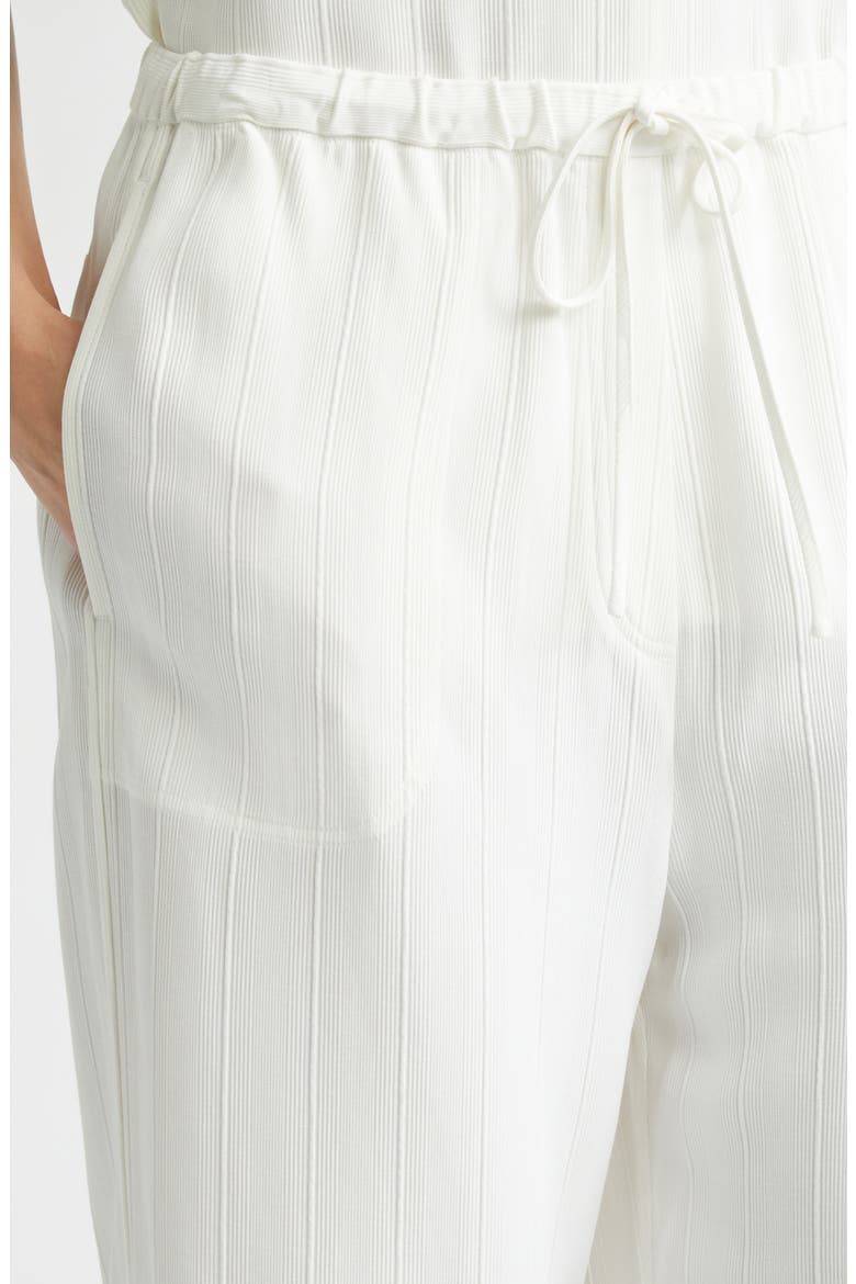 Woven Stripe Drawstring Trousers, Alternate, color, MERINGUE