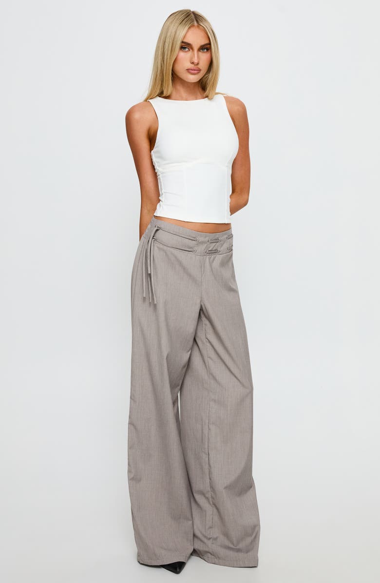 Princess Polly Georgetta Fitted Crop Tank, Alternate, color, Brown