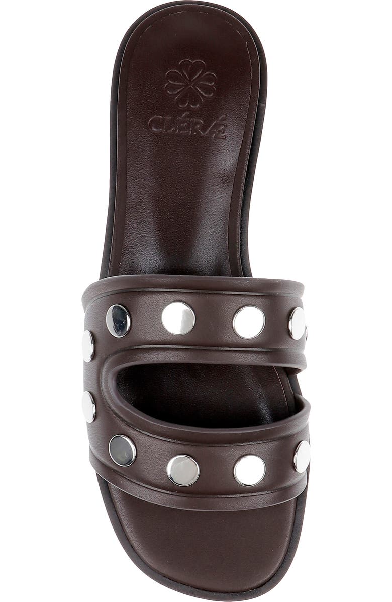CLERAE Izel Slide Sandal, Alternate, color, Chocolate Leather
