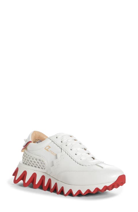 Women's Christian Louboutin White Sneakers & Athletic Shoes