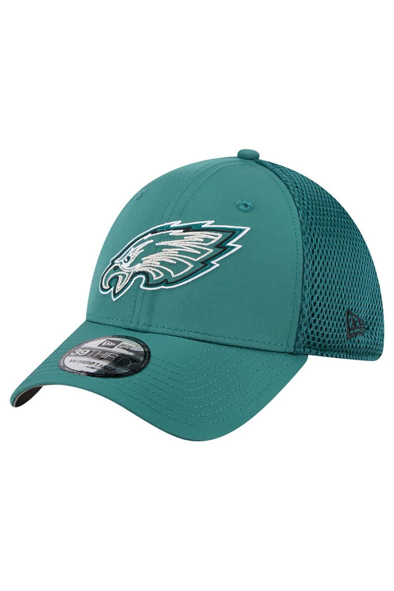 Men's New Era  Midnight Green Philadelphia Eagles Outline 39THIRTY Flex Hat, Main, color, Green
