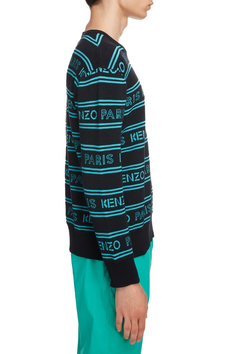 KENZO Logo Intarsia Crewneck Sweater, Alternate, color, 