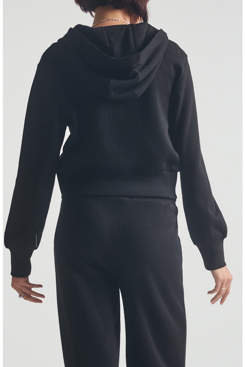 Crop Full Zip Hoodie, Alternate, color, BLACK
