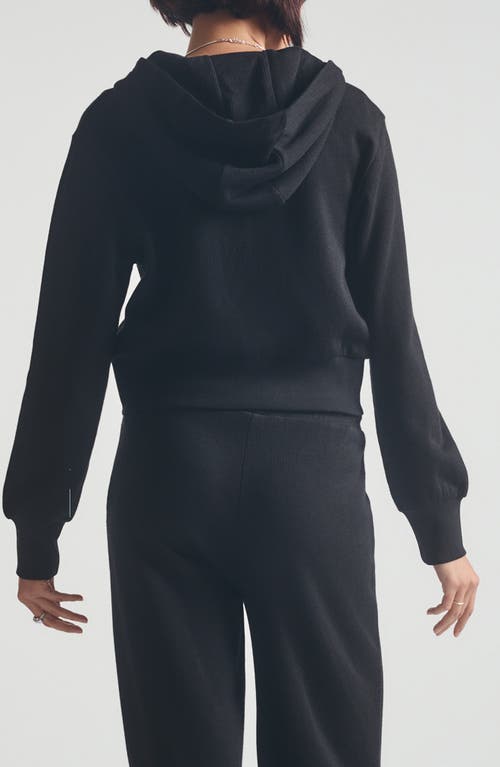 Brooklyn Industries Crop Full Zip Hoodie In Blue
