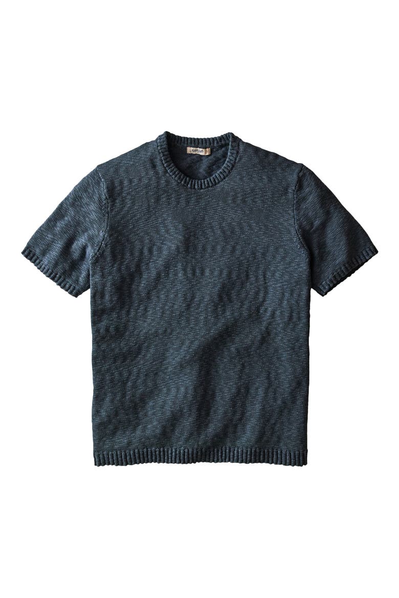 Short Sleeve Slub Cotton Sweater, Alternate, color, VINTAGE INDIGO