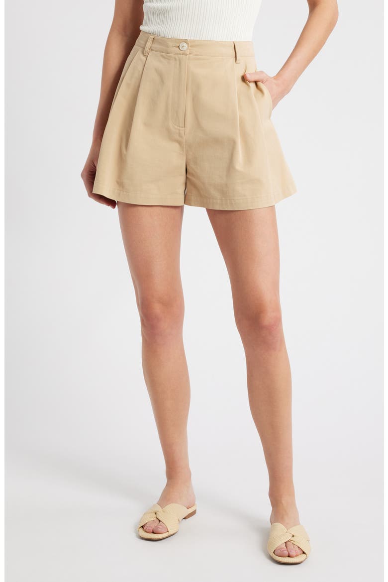 The Oceane High Waist Shorts, Main, color, KHAKI