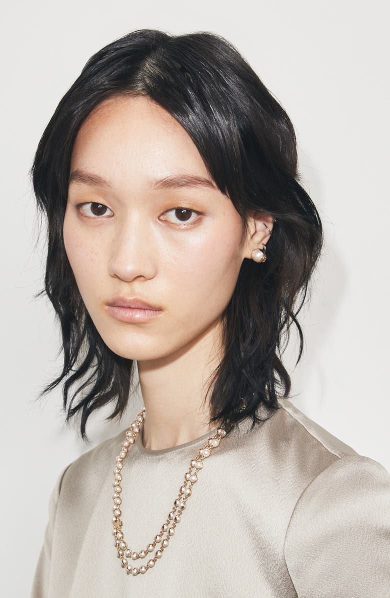 Tory Burch Moondance Faux Pearl Long Necklace, Alternate, color, Light Brass / Pearl