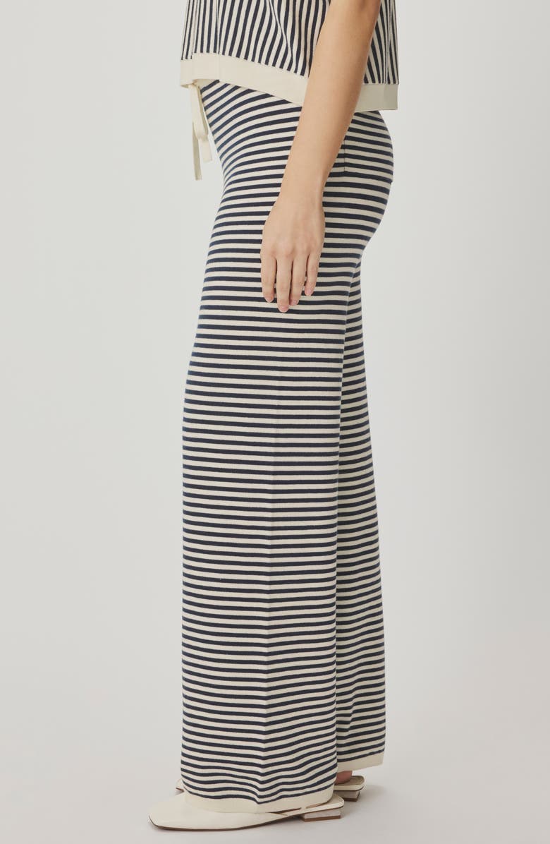 Splendid Christa Stripe Sweater Pants, Alternate, color, Mood Indigo Blue/ White