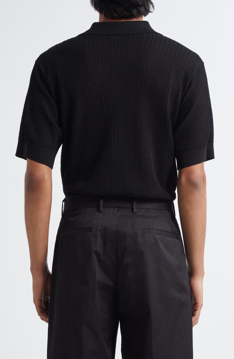 Dolce&Gabbana Ribbed Polo Sweater, Alternate, color, N0000 Black