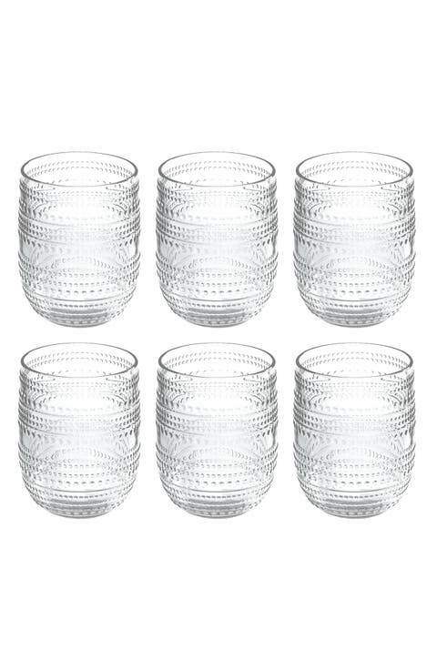 Set of 6 Beaded Stemless Glasses
