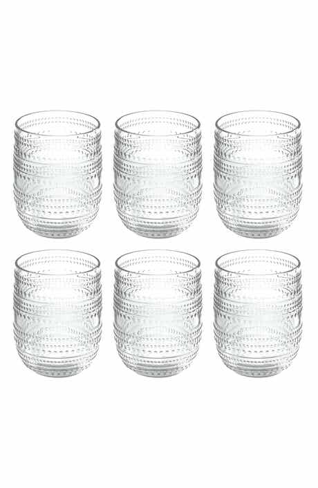 TarHong Set of 6 Beaded Stemless Glasses