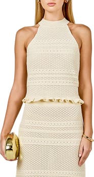 Endless Rose Pointelle Mock Neck Sweater Tank