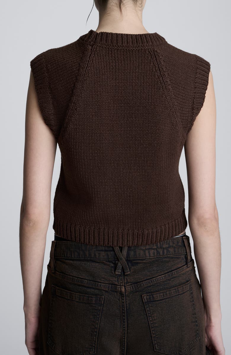 Kenneth Cole Crop Sleeveless Sweater Vest, Alternate, color, French Roast