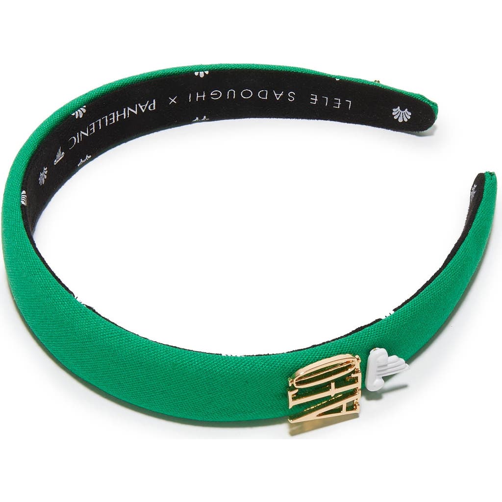 Lele Sadoughi Alpha Epsilon Phi Charlotte Headband In Green