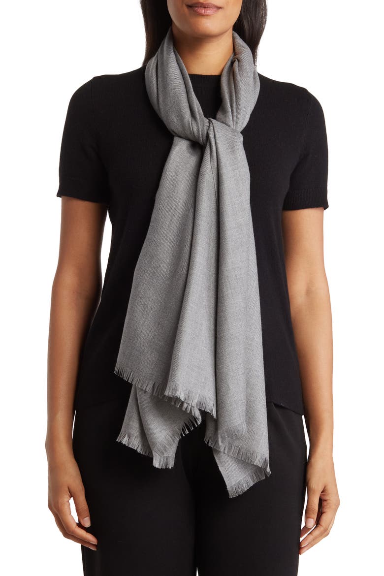 Solid Pashmina Scarf, Main, color, GREY