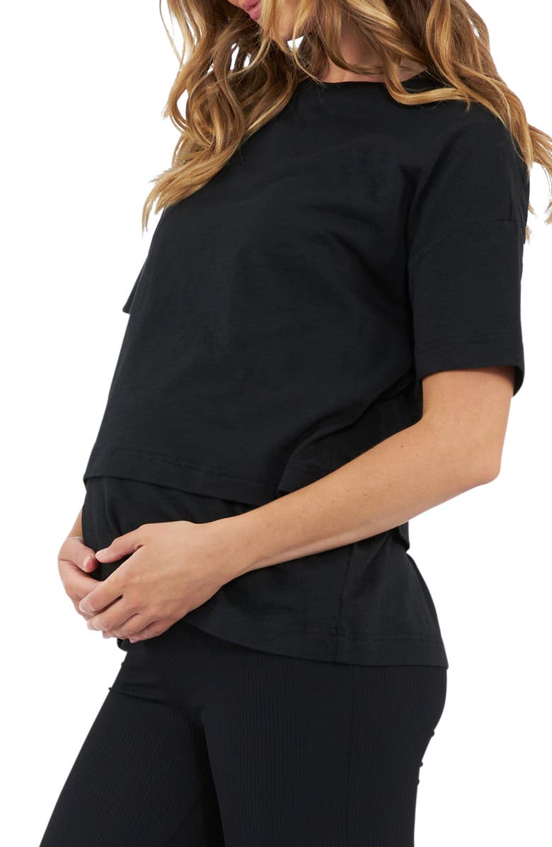 Ripe Maternity Claud Cotton Blend Maternity/Nursing T-Shirt, Alternate, color, 