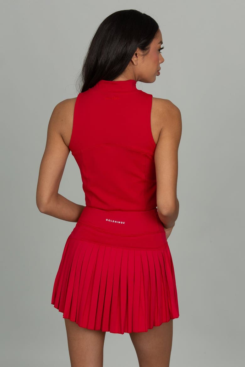 15" Pleated Tennis Skirt, Alternate, color, Ruby