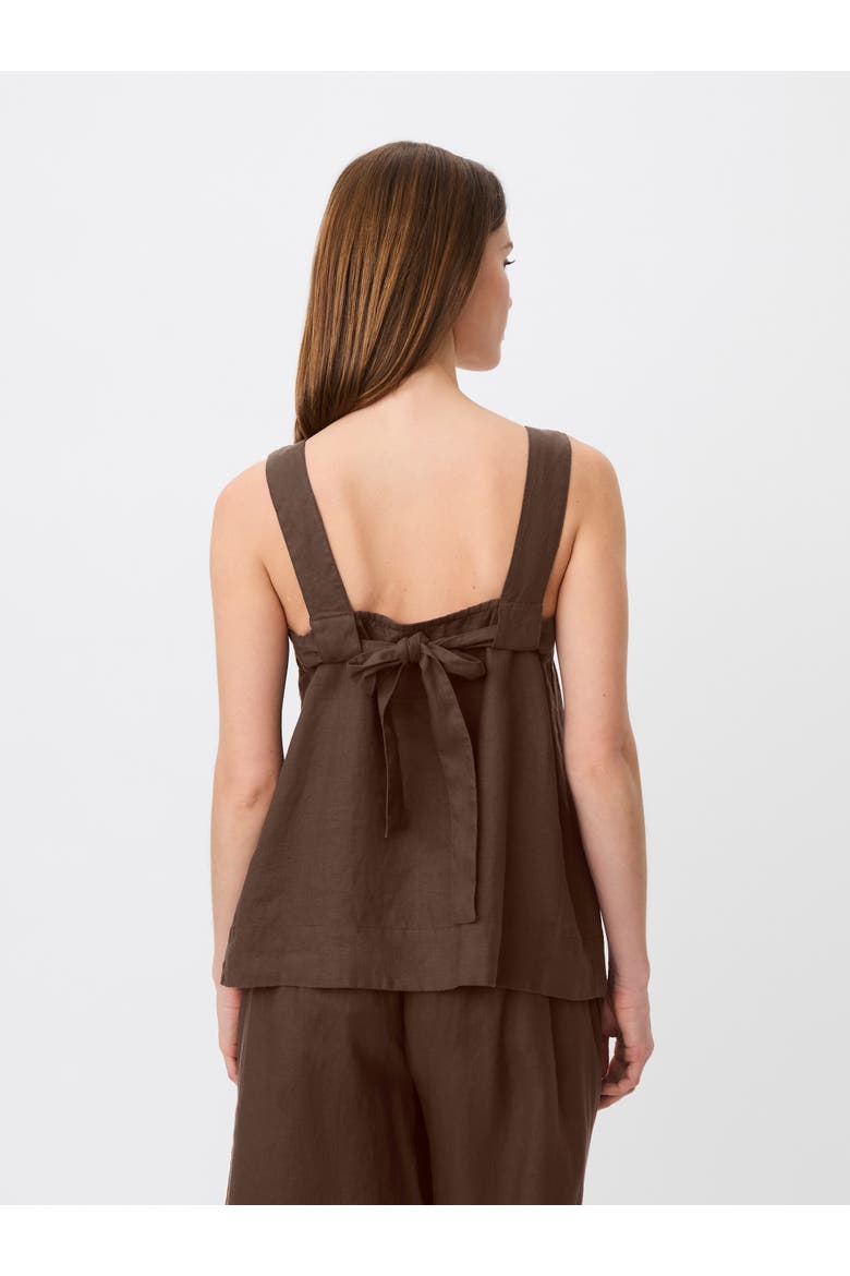 Madisa Linen Square Neck Top, Alternate, color, Sh. Chocolate