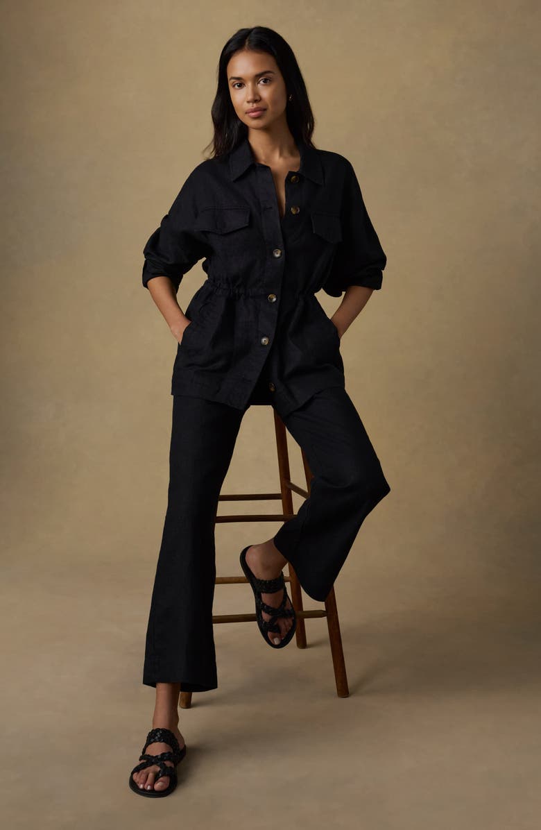 Faherty Sun Strider Wide Leg Linen Pants, Alternate, color, 